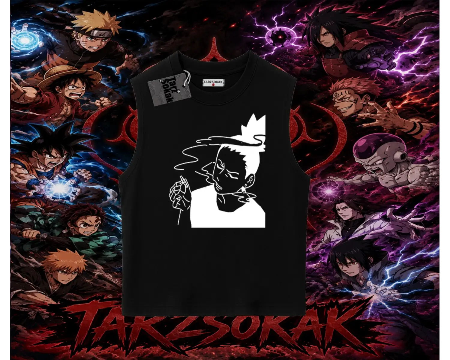 Shikamaru Nara Naruto Anime Karakter Oversize Unisex Kolsuz Tişört Beyaz