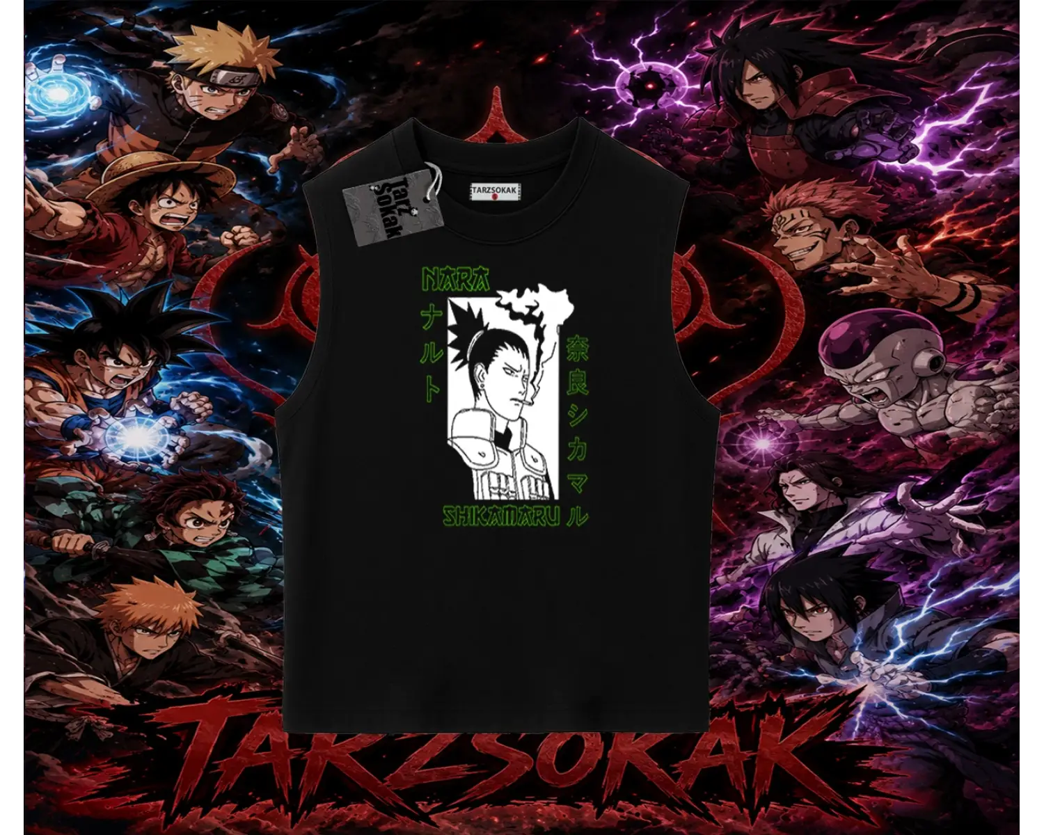 Shikamaru Nara Naruto Anime Karakter Oversize Unisex Kolsuz Tişört Beyaz