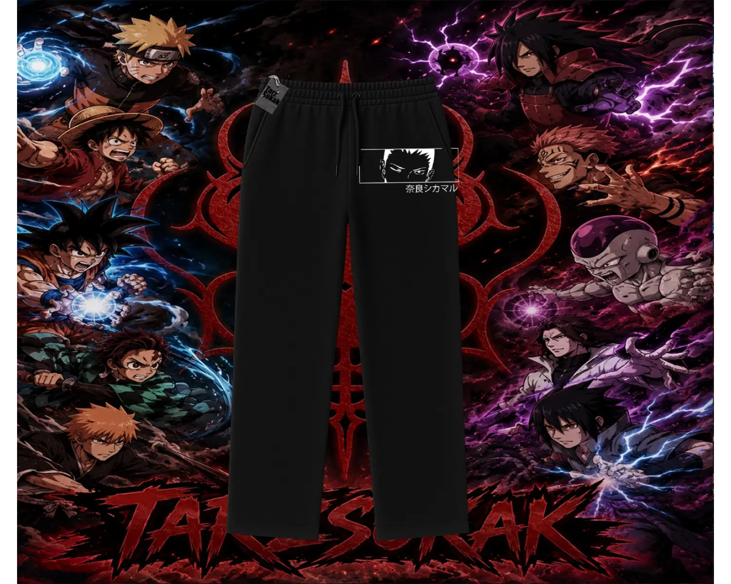Shikamaru Nara Naruto Anime Karakter Unisex Baggy Eşofman Altı Beyaz