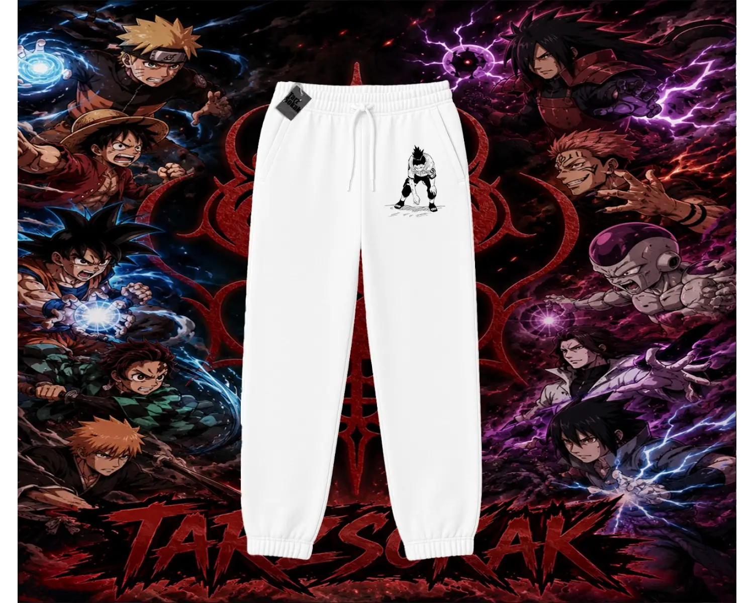 Shikamaru Nara Naruto Anime Karakter Unisex Jogger Eşofman Altı Beyaz