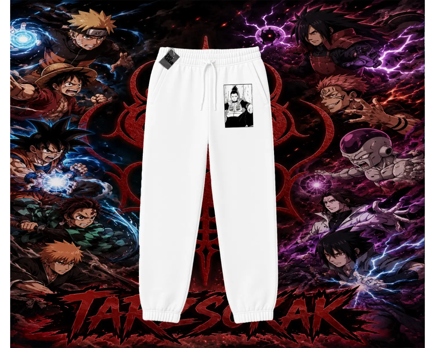 Shikamaru Nara Naruto Anime Karakter Unisex Jogger Eşofman Altı Beyaz