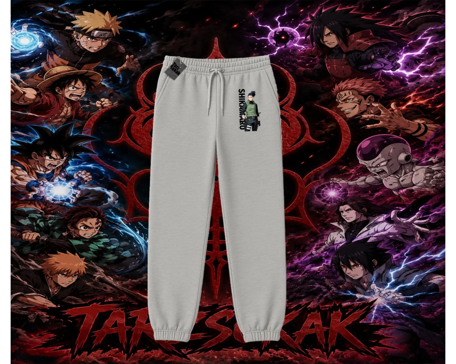 Shikamaru Nara Naruto Anime Karakter Unisex Jogger Eşofman Altı Beyaz