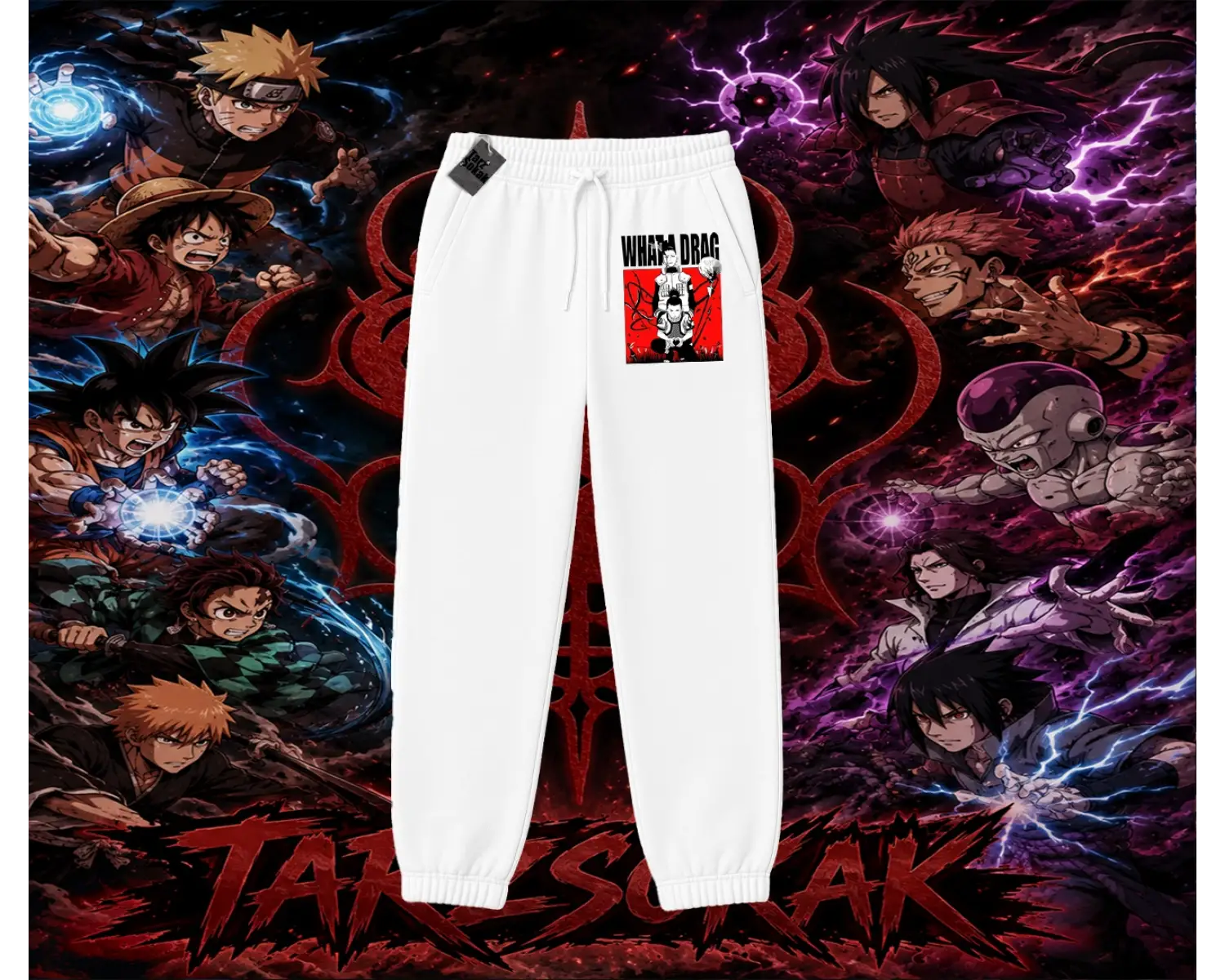 Shikamaru Nara Naruto Anime Karakter Unisex Jogger Eşofman Altı Beyaz