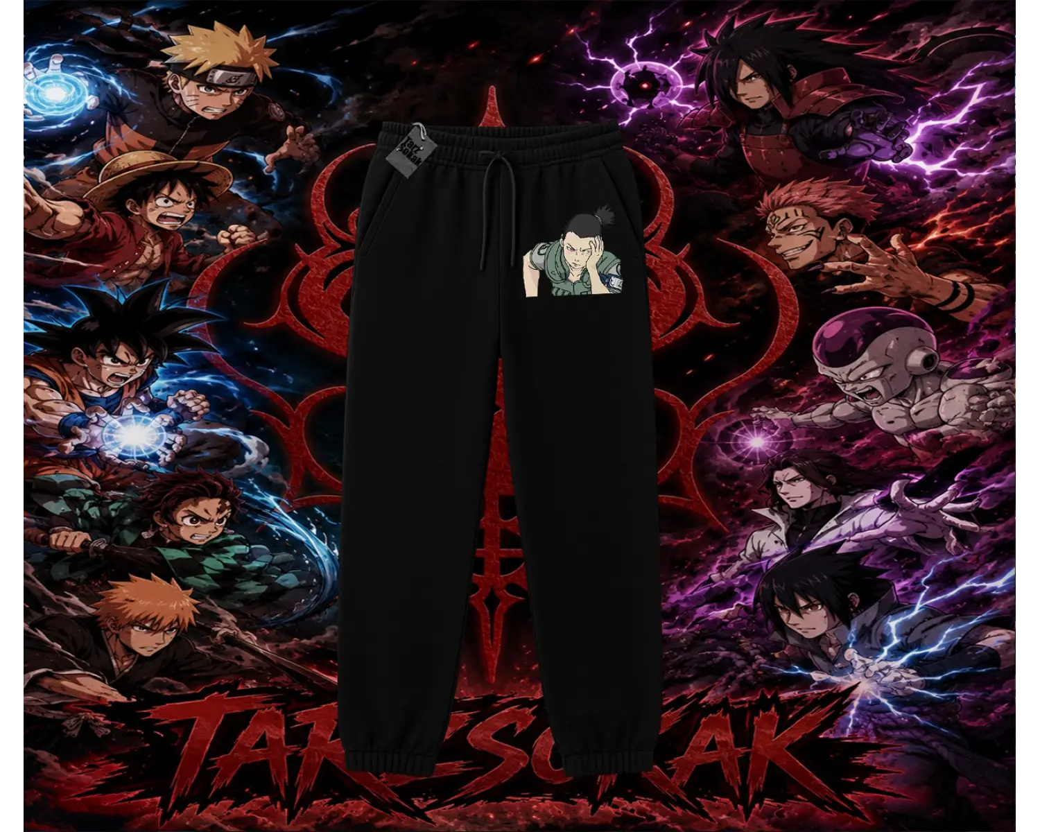 Shikamaru Nara Naruto Anime Karakter Unisex Jogger Eşofman Altı Beyaz