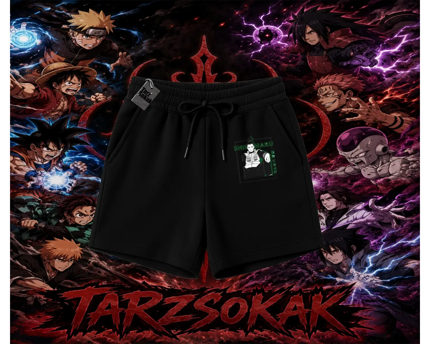 Shikamaru Nara Naruto Anime Karakter Unisex Şort Beyaz