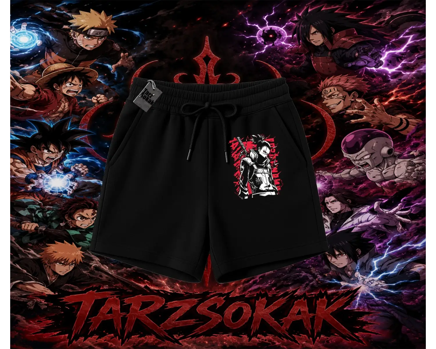Shikamaru Nara Naruto Anime Karakter Unisex Şort Beyaz