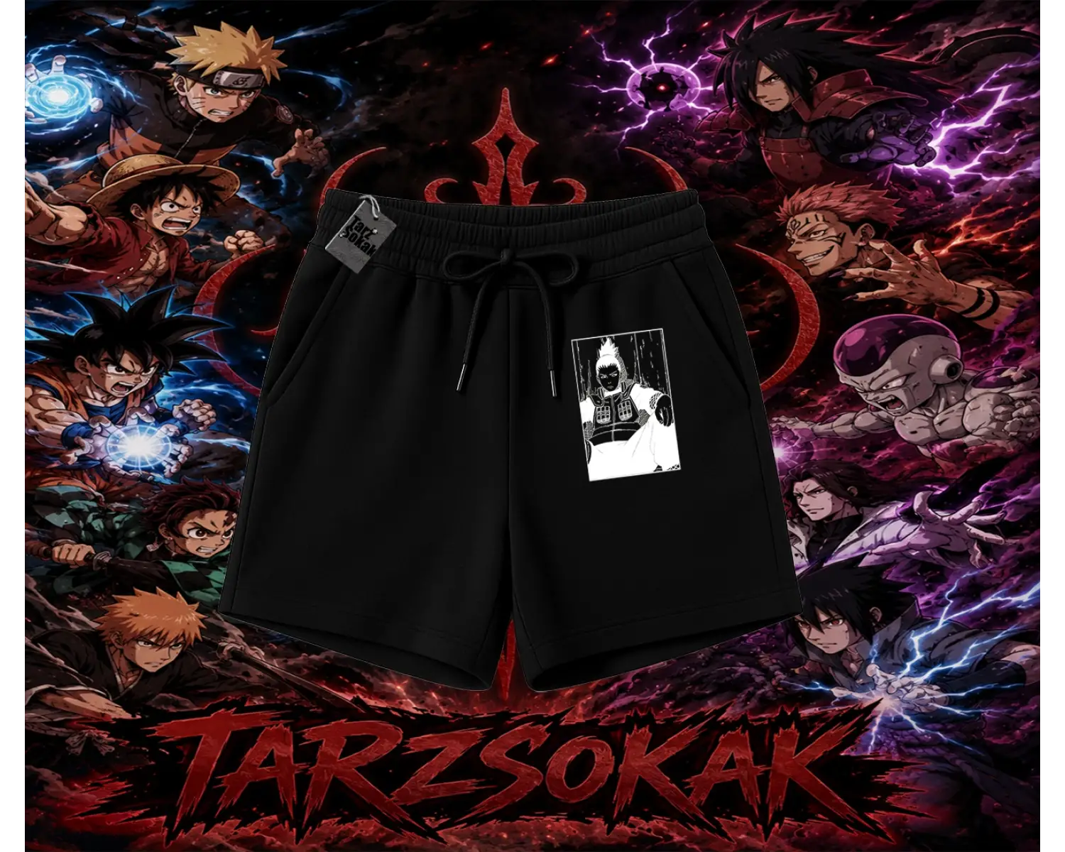 Shikamaru Nara Naruto Anime Karakter Unisex Şort Beyaz