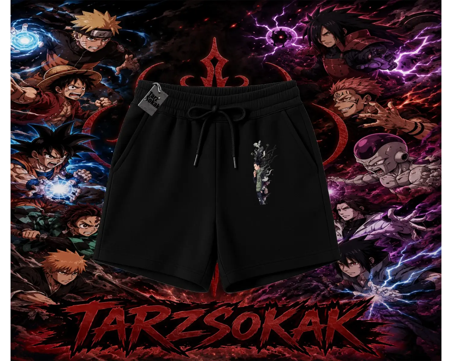 Shikamaru Nara Naruto Anime Karakter Unisex Şort Beyaz