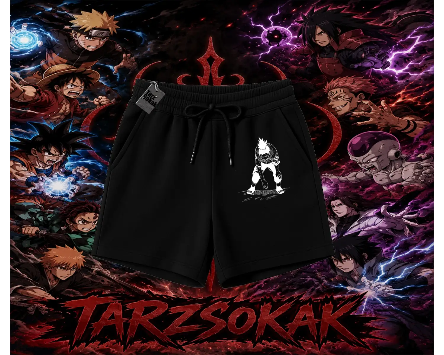 Shikamaru Nara Naruto Anime Karakter Unisex Şort Beyaz
