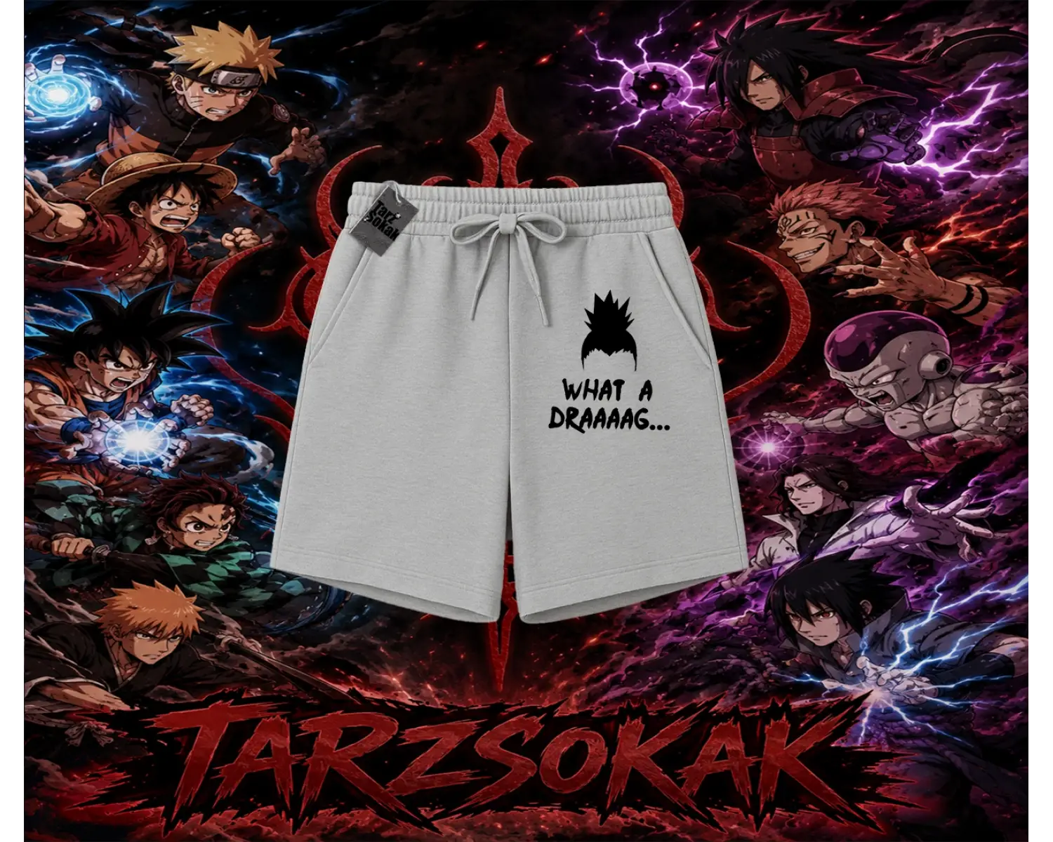 Shikamaru Nara Naruto Anime Karakter Unisex Şort Beyaz