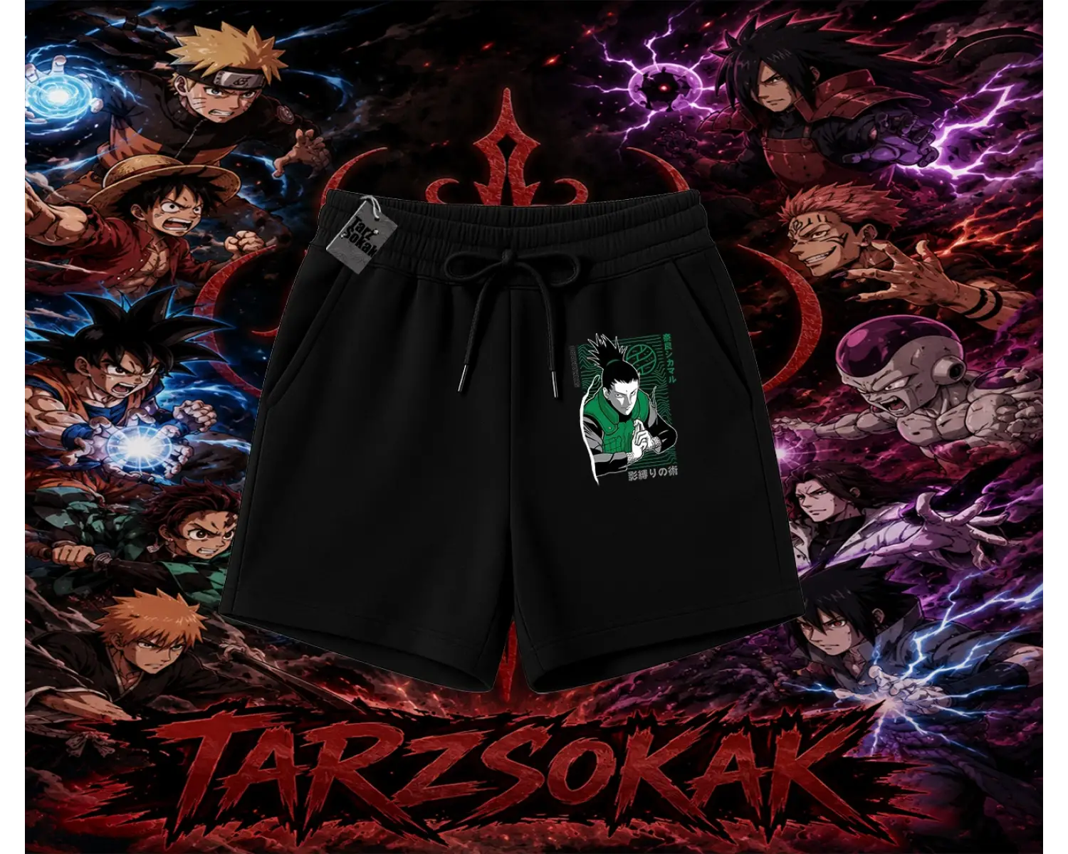 Shikamaru Nara Naruto Anime Karakter Unisex Şort Beyaz