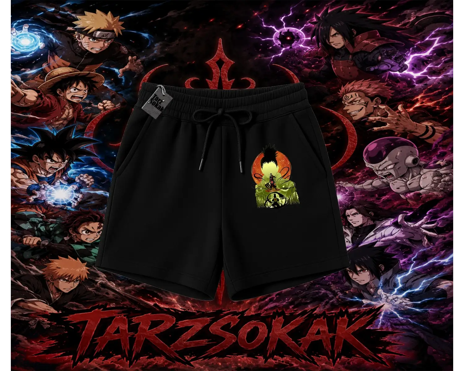 Shikamaru Nara Naruto Anime Karakter Unisex Şort Beyaz