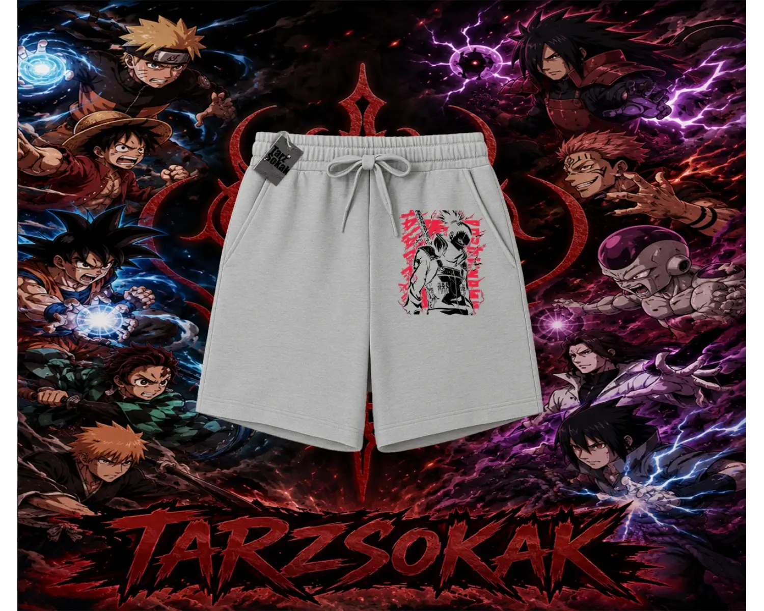 Shikamaru Nara Naruto Anime Karakter Unisex Şort Beyaz