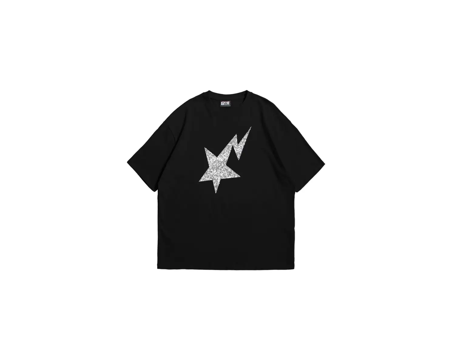 Shining Star Taş Baskılı Oversize Unisex Beyaz