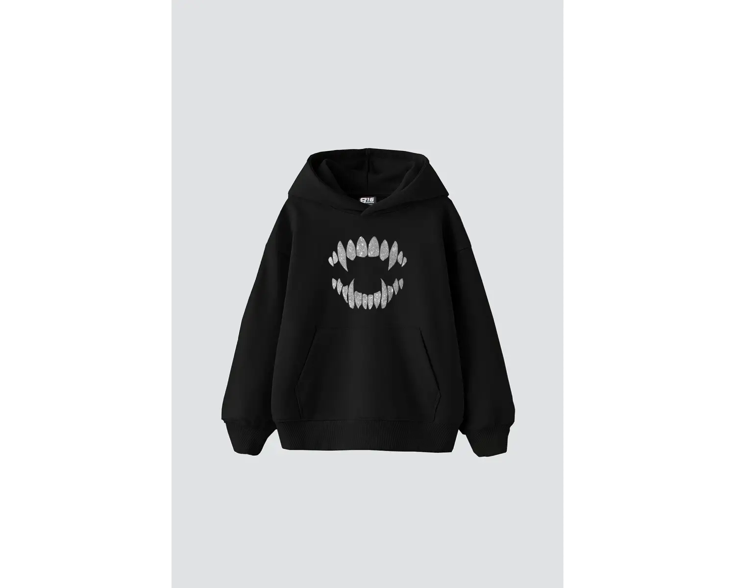 Shining Teeth Baskılı Oversize Unisex Premium Beyaz