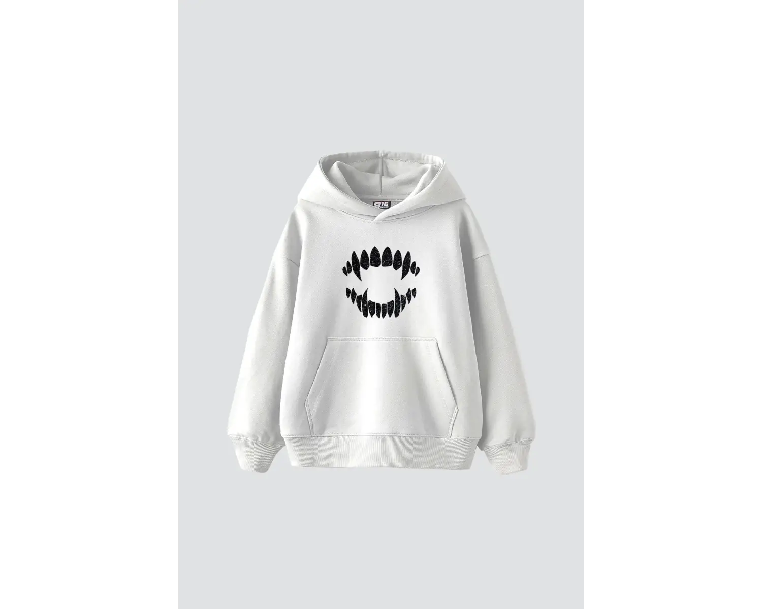 Shining Teeth Baskılı Oversize Unisex Premium Beyaz