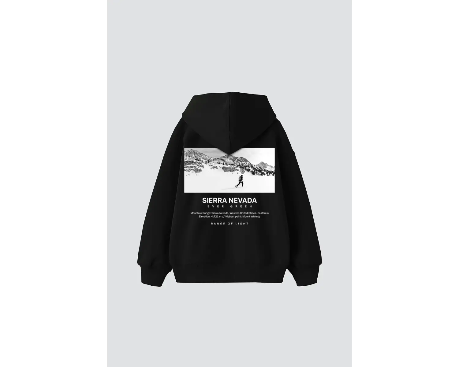 Sierra Nevada Baskılı Oversize Unisex Beyaz