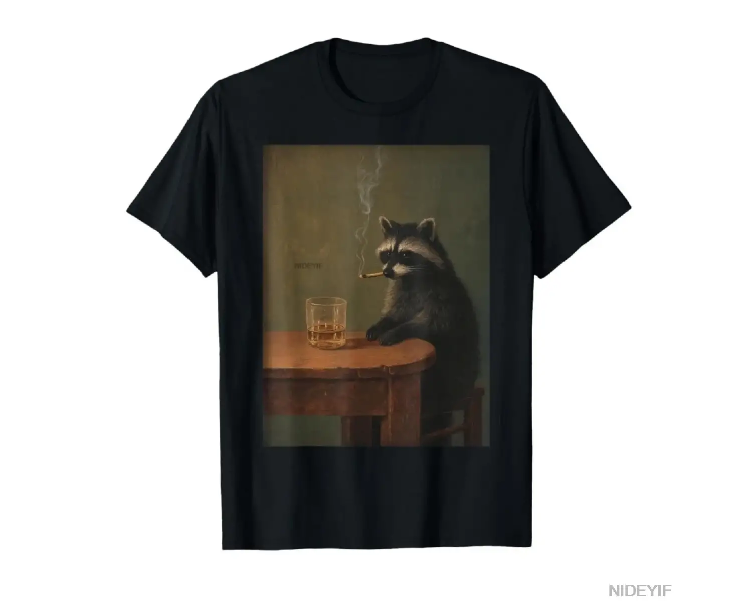 Sigara Rakun Komik Sigara İçen Rakun Meme Aptal Beyin Çürümesi T-shirt Erkekler Kadınlar Için