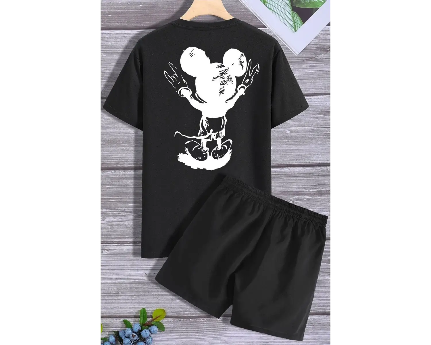 Sırt Baskılı Şort T-shirt Eşofman Takımı