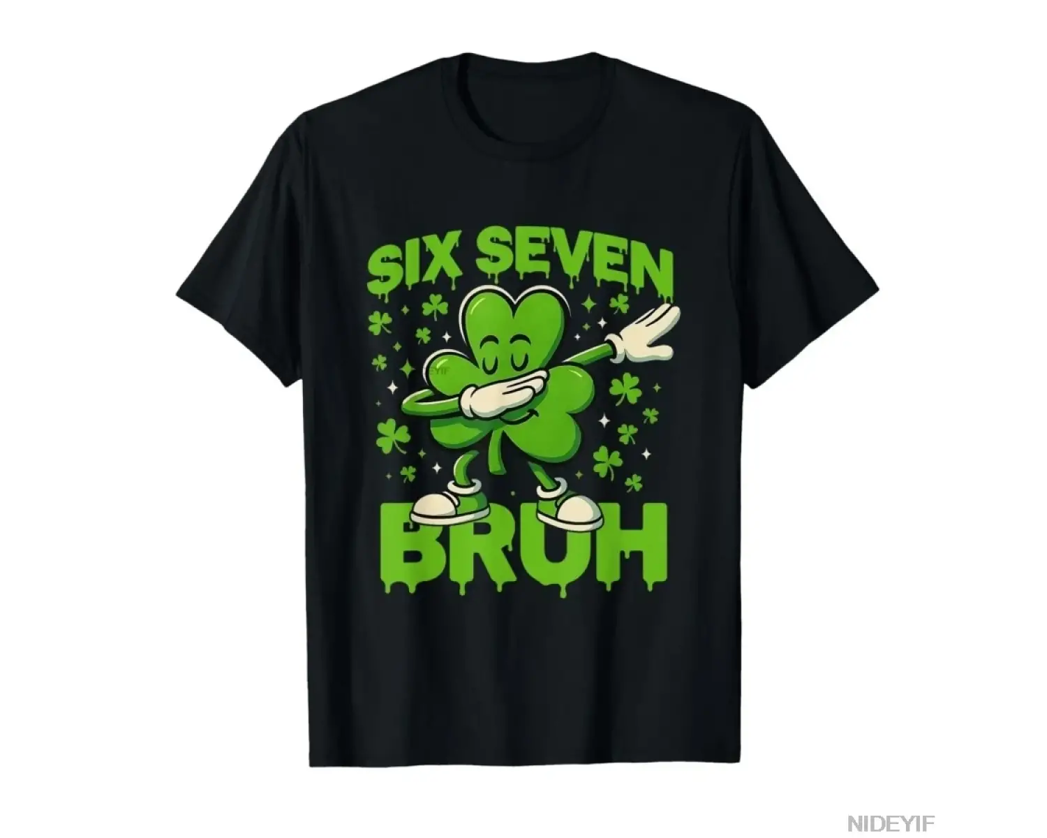 Six Seven Bruh 67 Meme St Patrick Günü Yonca Komik Tişört Erkek Kadın %100 Pamuk Tişörtler Kı