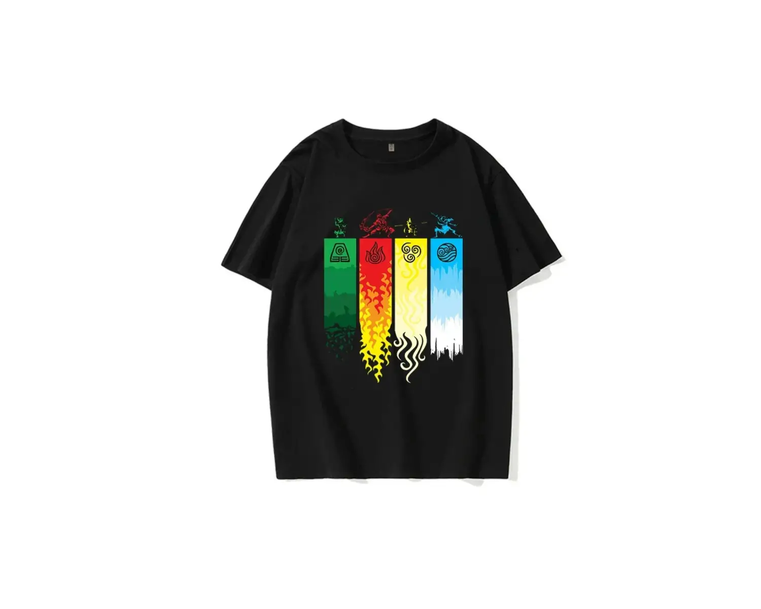 Siyah Avatar Son Hava Bükücü Tee Appa Yip Harajuku AB Boyutu Tshirt Mange Y2k s