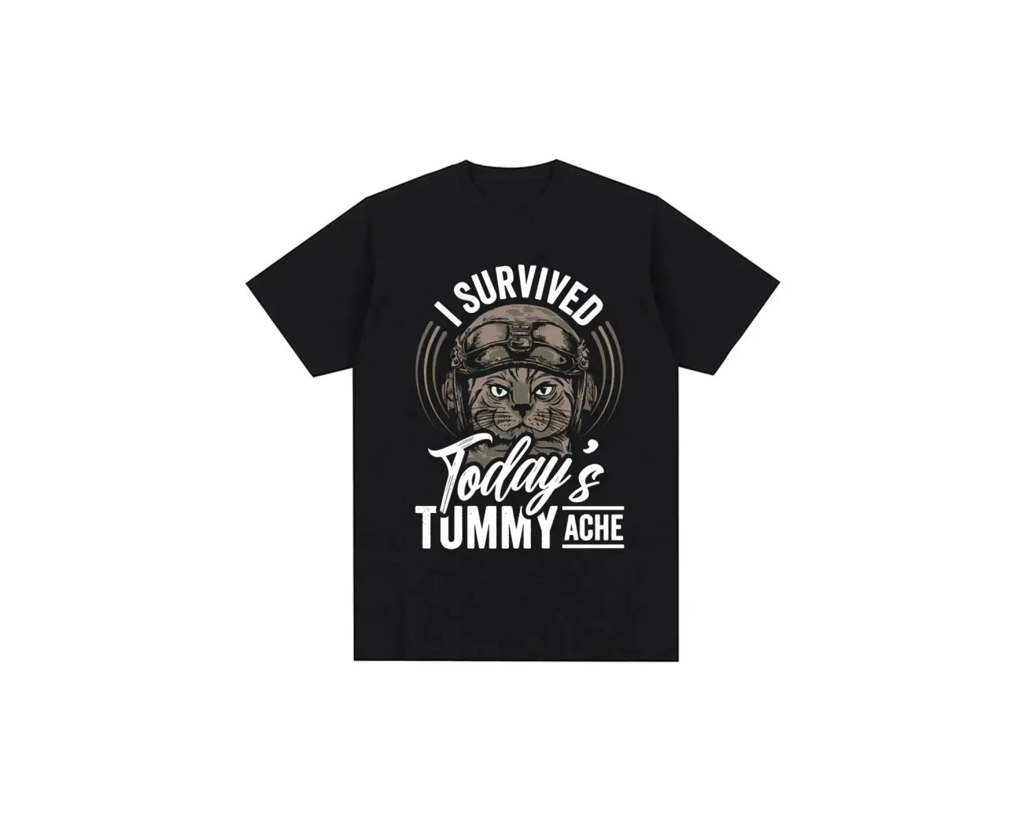 Siyah Bin Yard Bakış Kedi Komik Meme Mizah Tarzı Vintage li T Kad