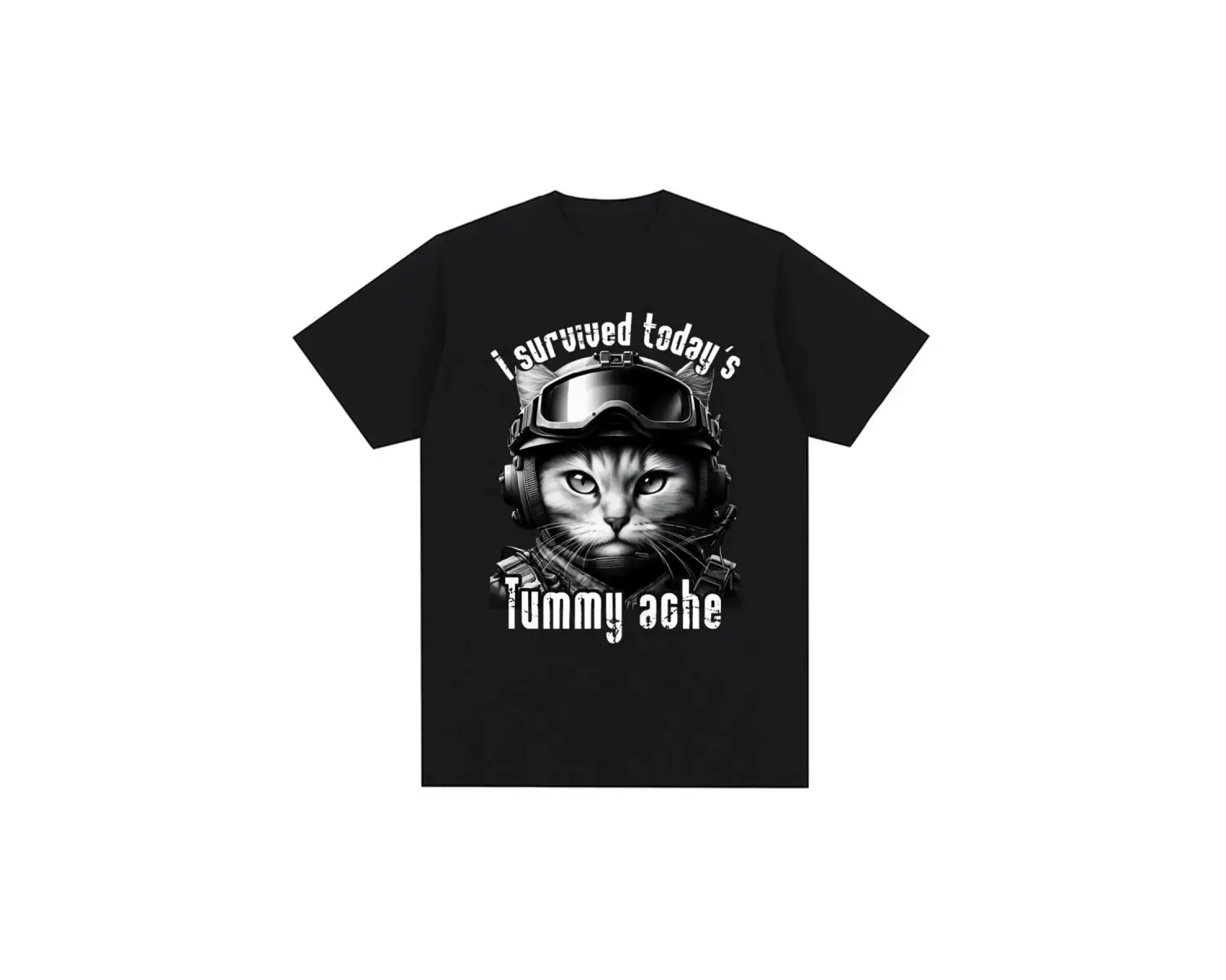 Siyah Bin Yard Bakış Kedi Komik Meme Mizah Tarzı Vintage li T Kad