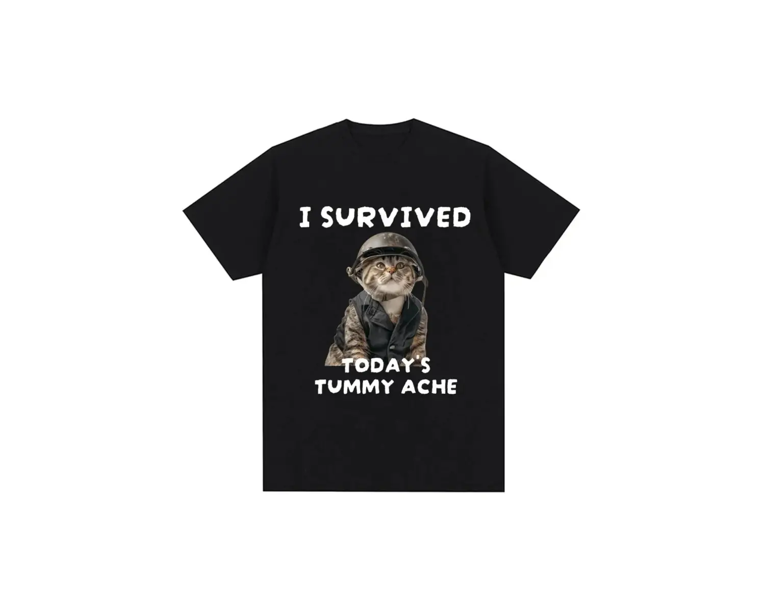 Siyah Bin Yard Bakış Kedi Komik Meme Mizah Tarzı Vintage li T Kad