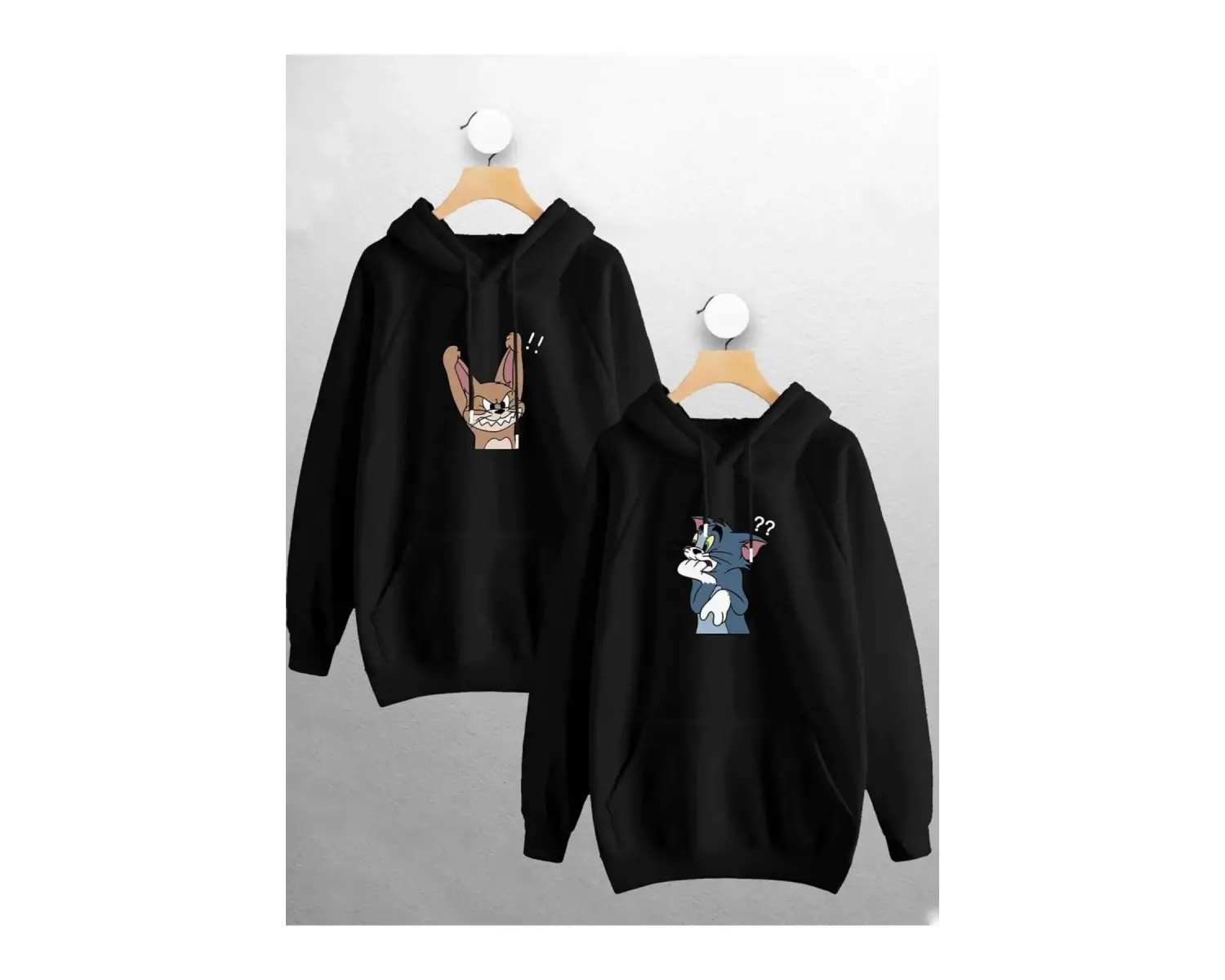 Siyah Biskilet Yaka Sweatshirt Çift Sevgili Kombinleri Couple Clothing