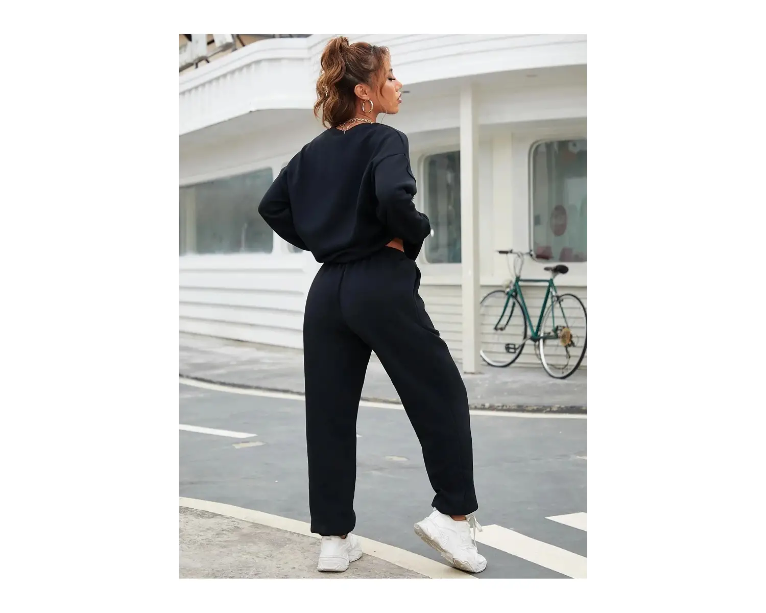 Siyah California Dijital Baskılı Kışlık UNİSEX Eşofman Takımı