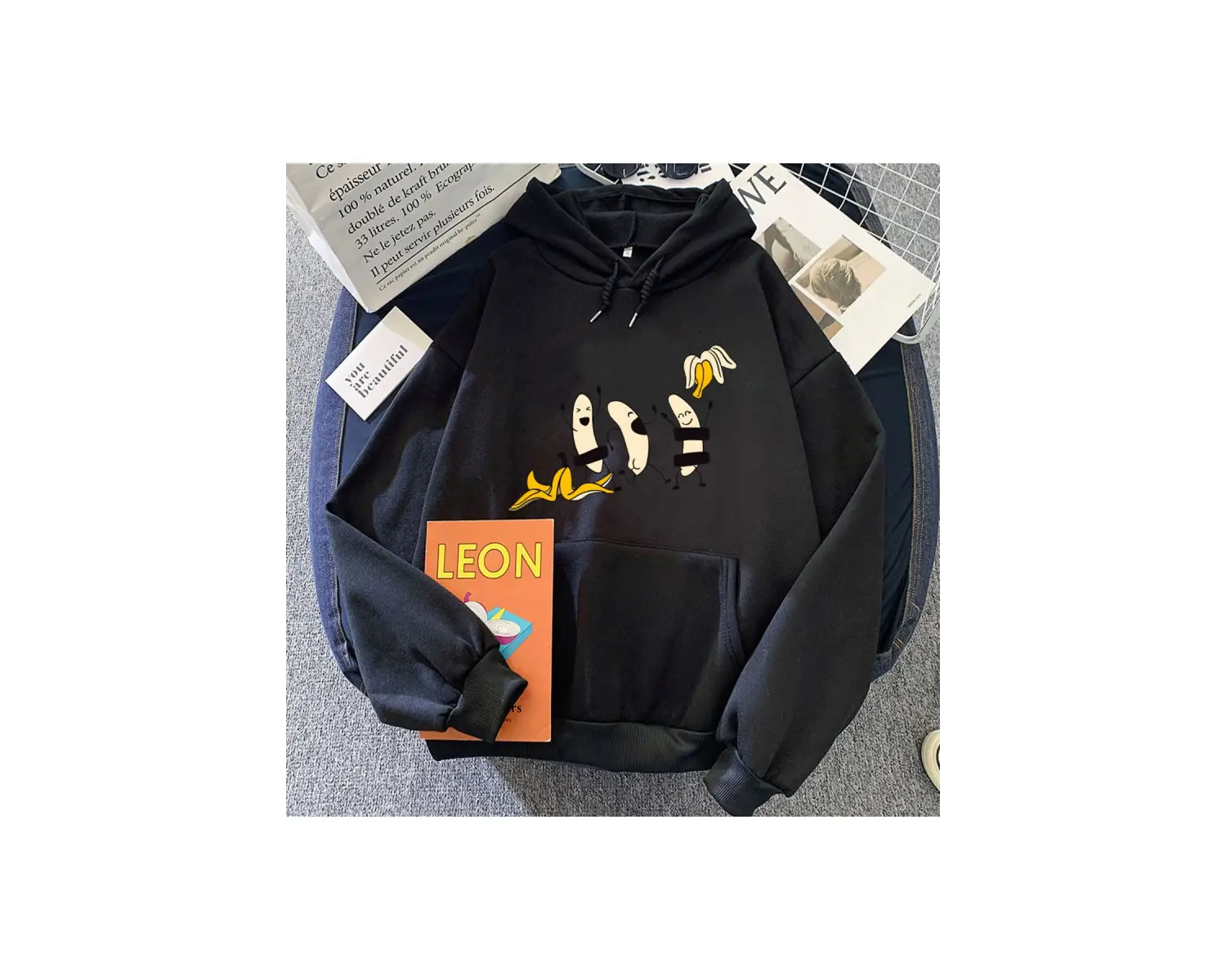 Siyah Çıplak muz lar moda beyaz karikatür Unisex boy sevimli A