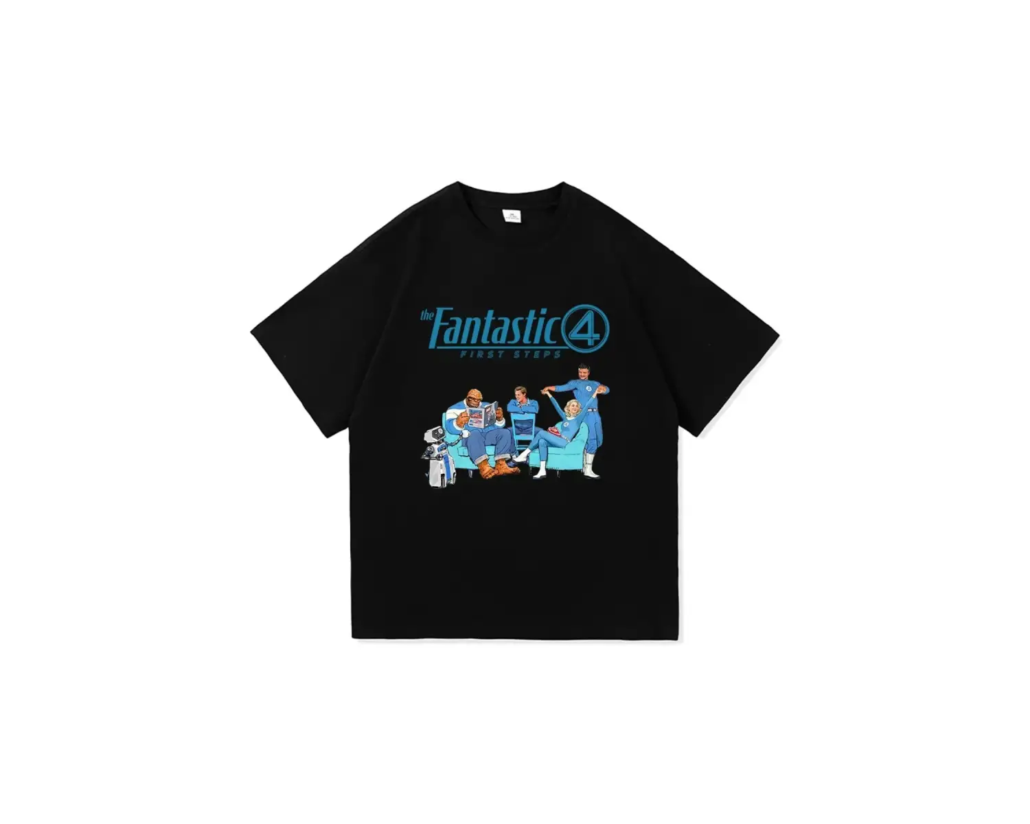 Siyah Fantastik Dört İlk Adım Film an Harajuku Üstleri Hediye Grafik