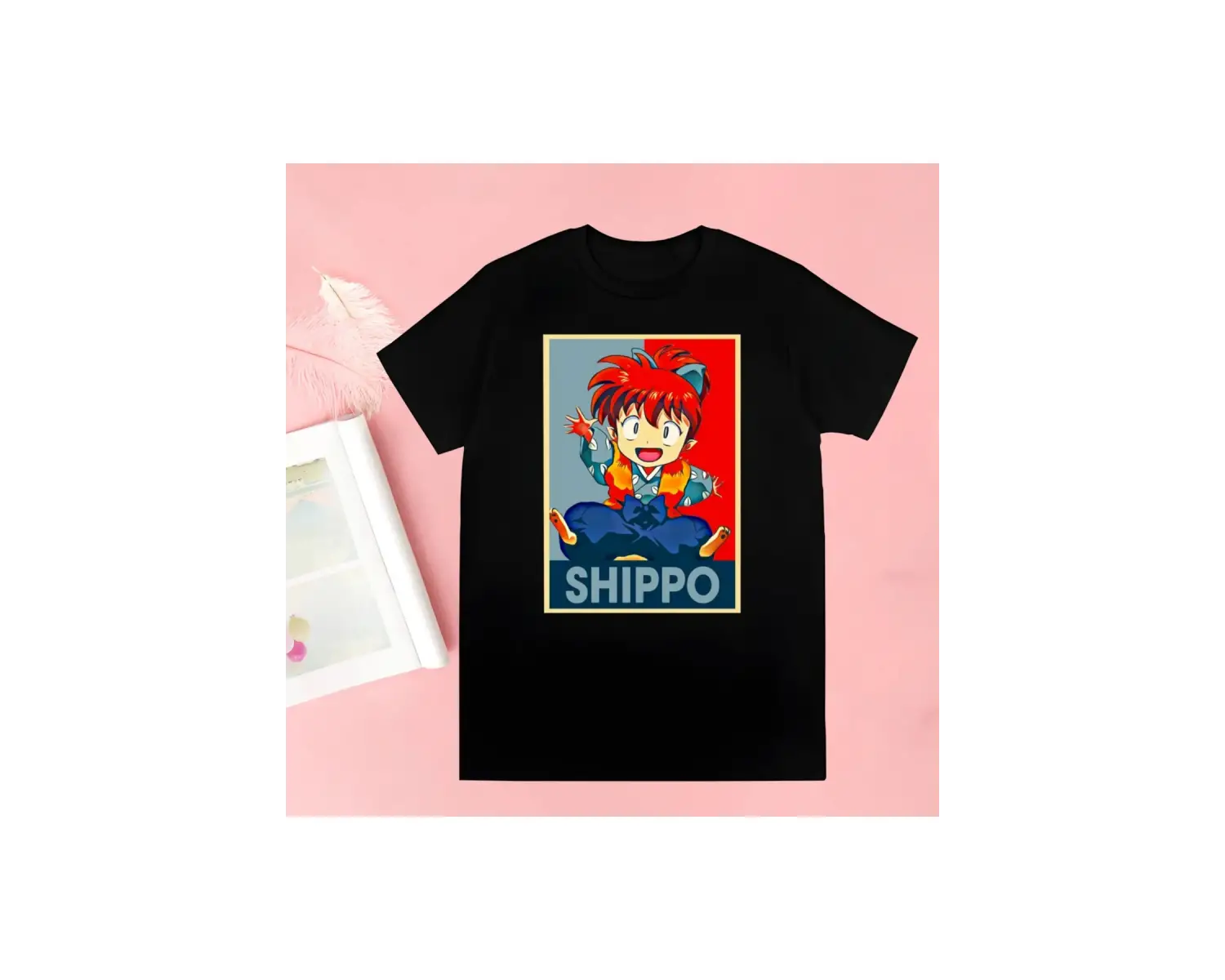Siyah Inuyasha Yeni Baskı Tshirt Yaz Yenilik