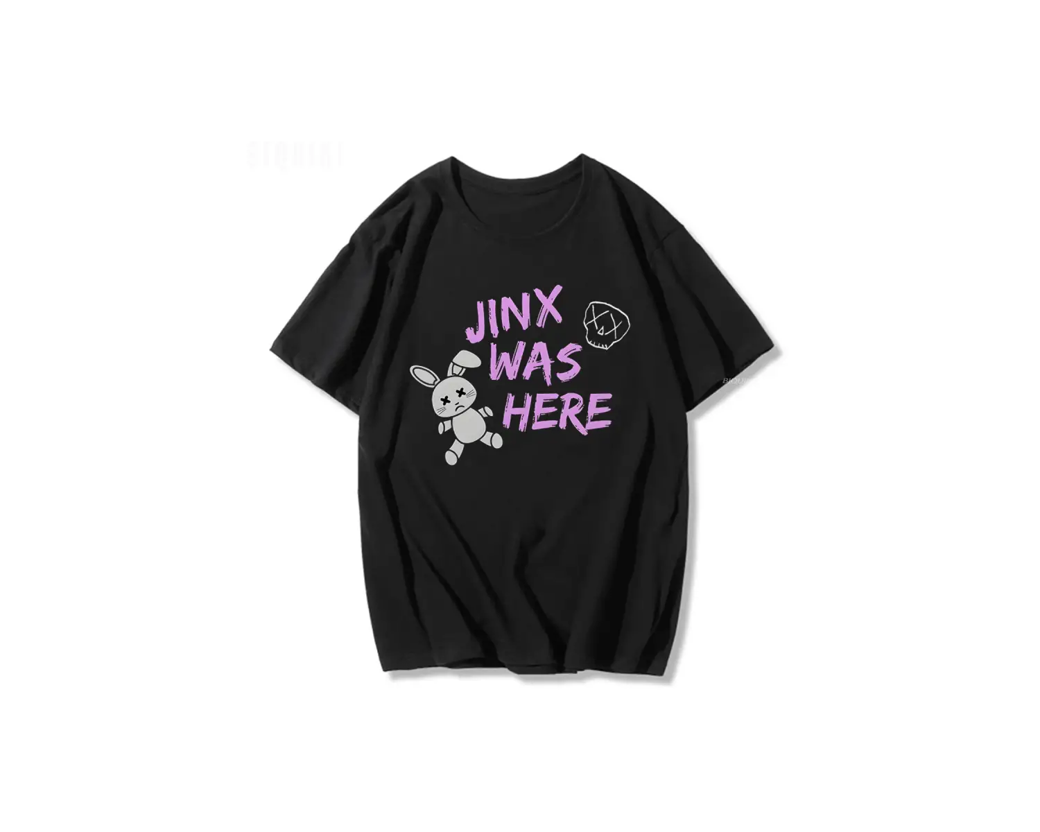 Siyah Jinx Arcane Maymun Anime Cosplay Tees Unisex Grunge Estetik %