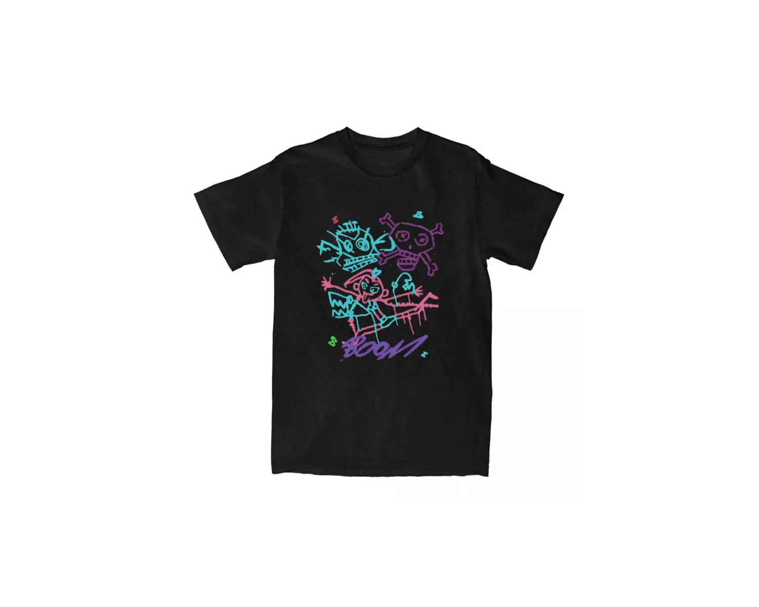 Siyah Jinx Arcane Monkey Unisex Streetwear Grunge Aesthetic Short Sleeve Cotton T