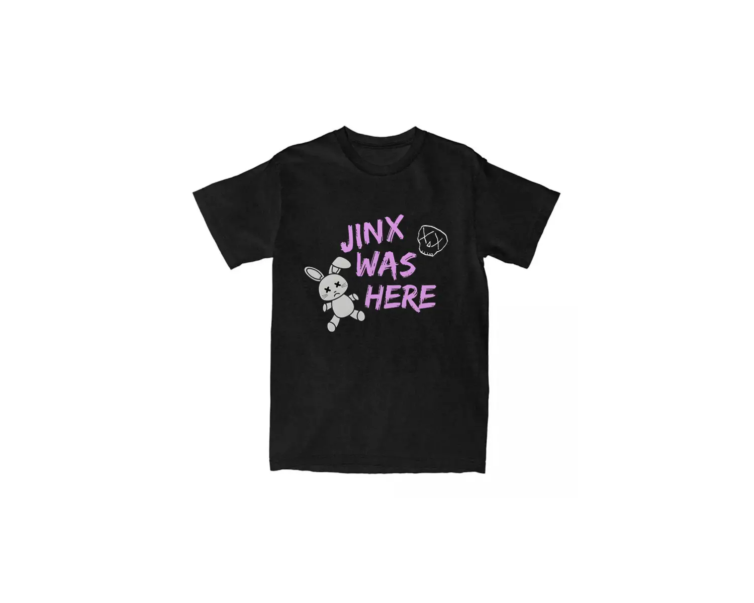 Siyah Jinx Arcane Monkey Unisex Streetwear Grunge Aesthetic Short Sleeve Cotton T