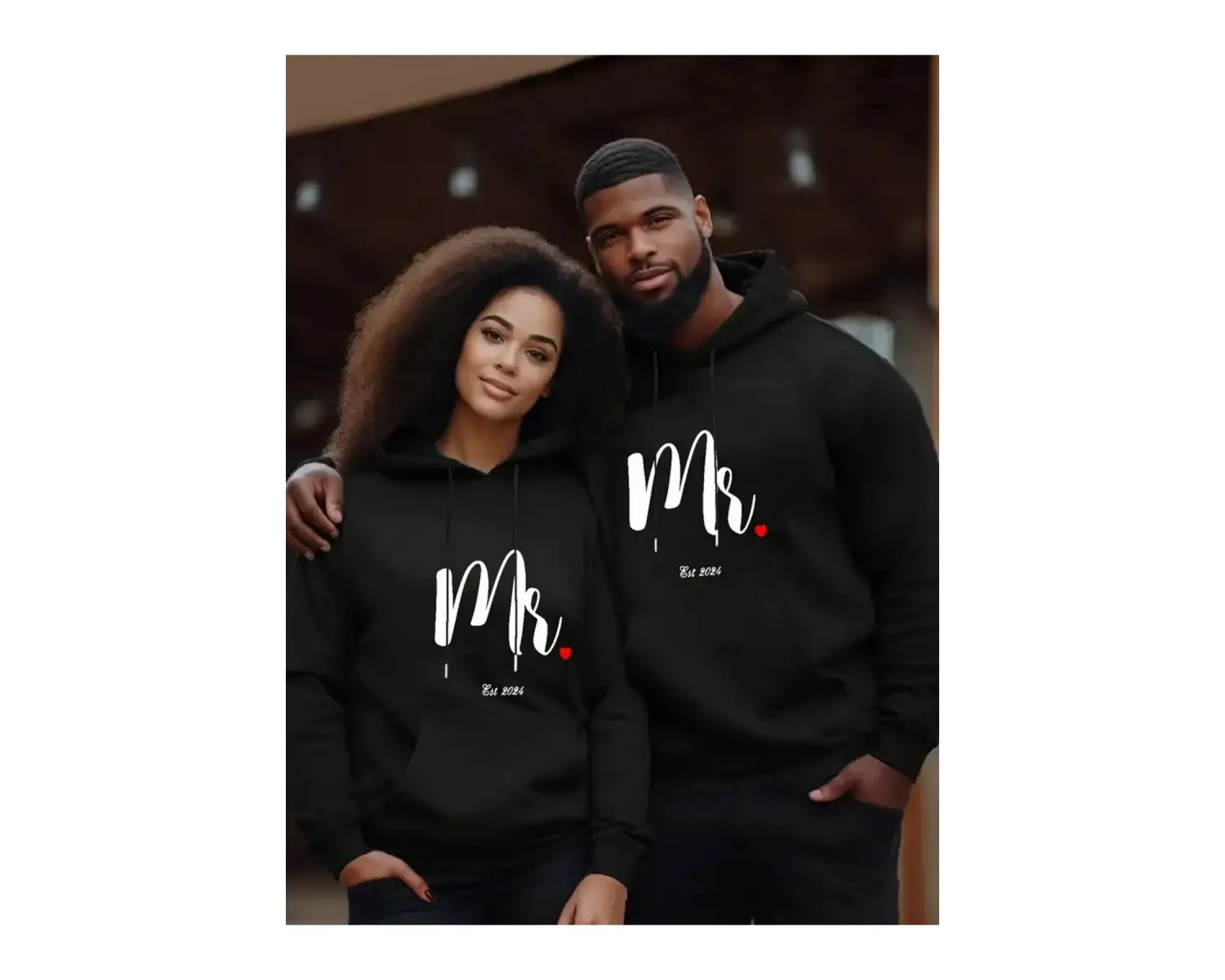 Siyah Kapşonlu Sweatshirt Çift Sevgili Kombinleri Couple Clothing