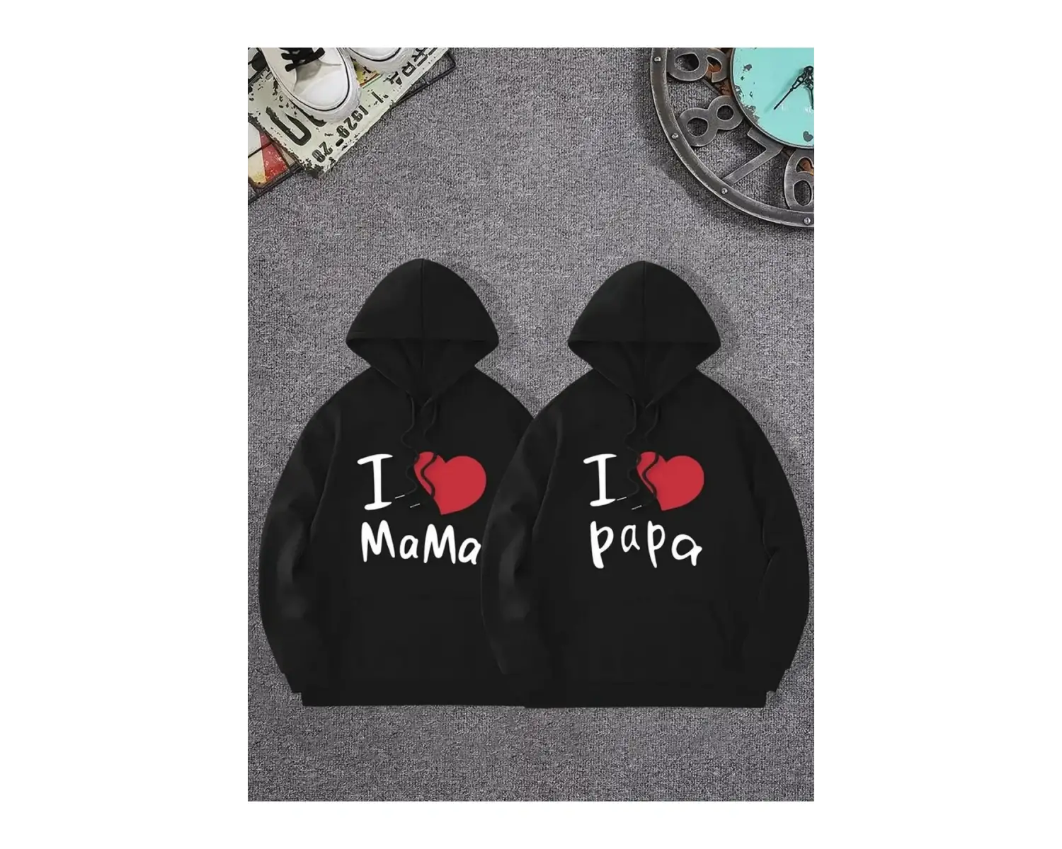 Siyah Kapşonlu Sweatshirt Çift Sevgili Kombinleri Couple Clothing