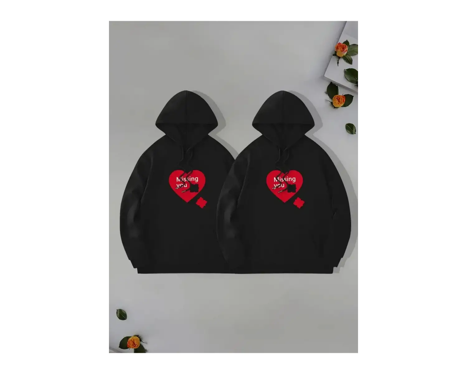 Siyah Kapşonlu Sweatshirt Çift Sevgili Kombinleri Couple Clothing