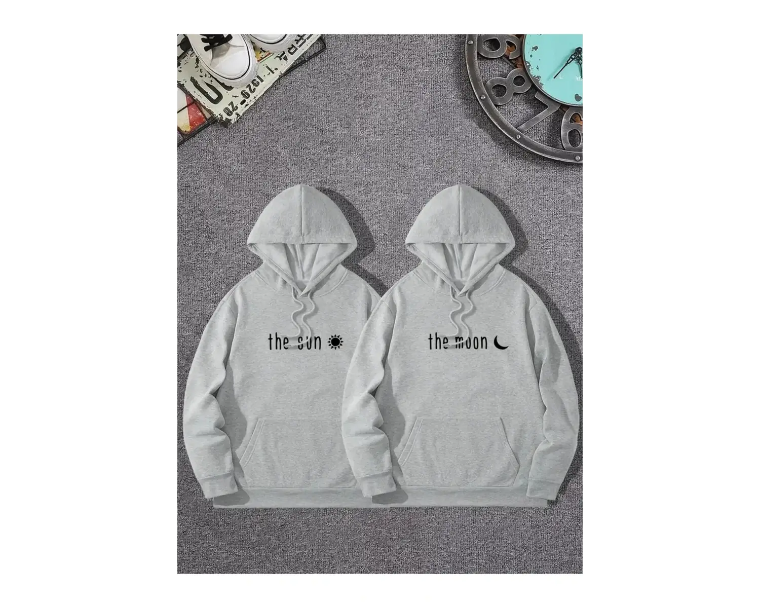 Siyah Kapşonlu Sweatshirt Çift Sevgili Kombinleri Couple Clothing