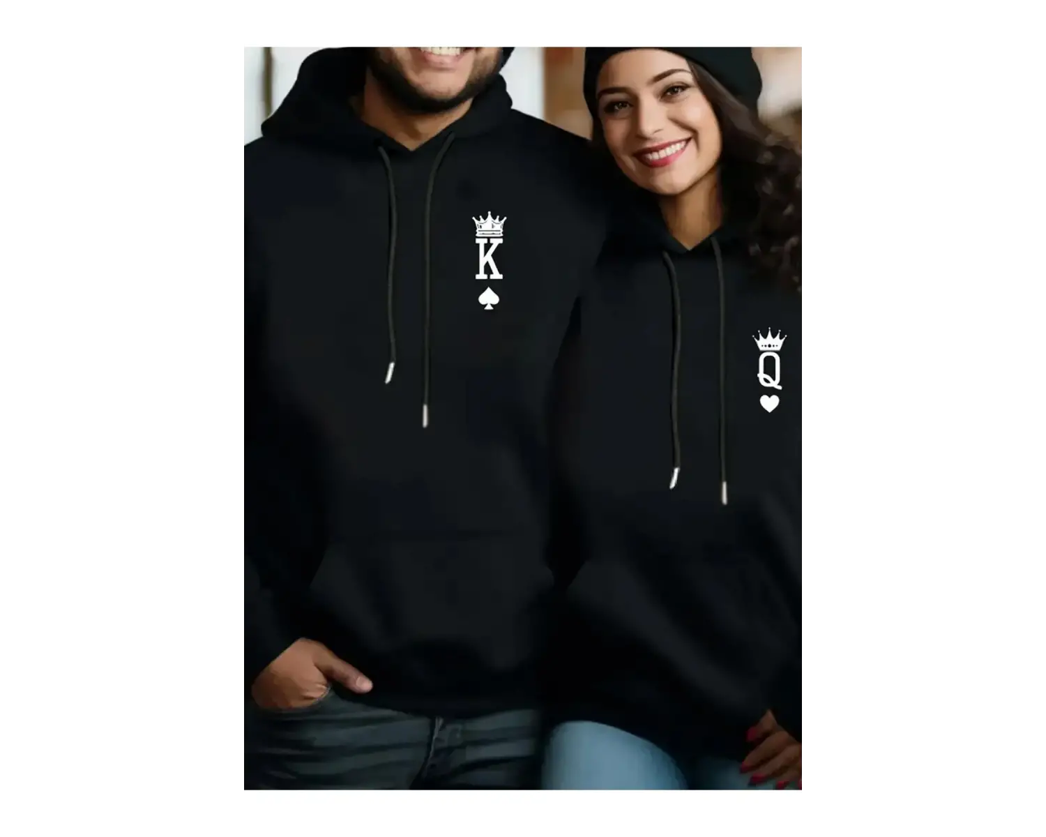 Siyah Kapşonlu Sweatshirt Çift Sevgili Kombinleri Couple Clothing