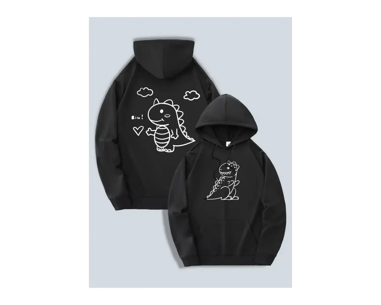 Siyah Kapşonlu Sweatshirt Çift Sevgili Kombinleri Couple Clothing