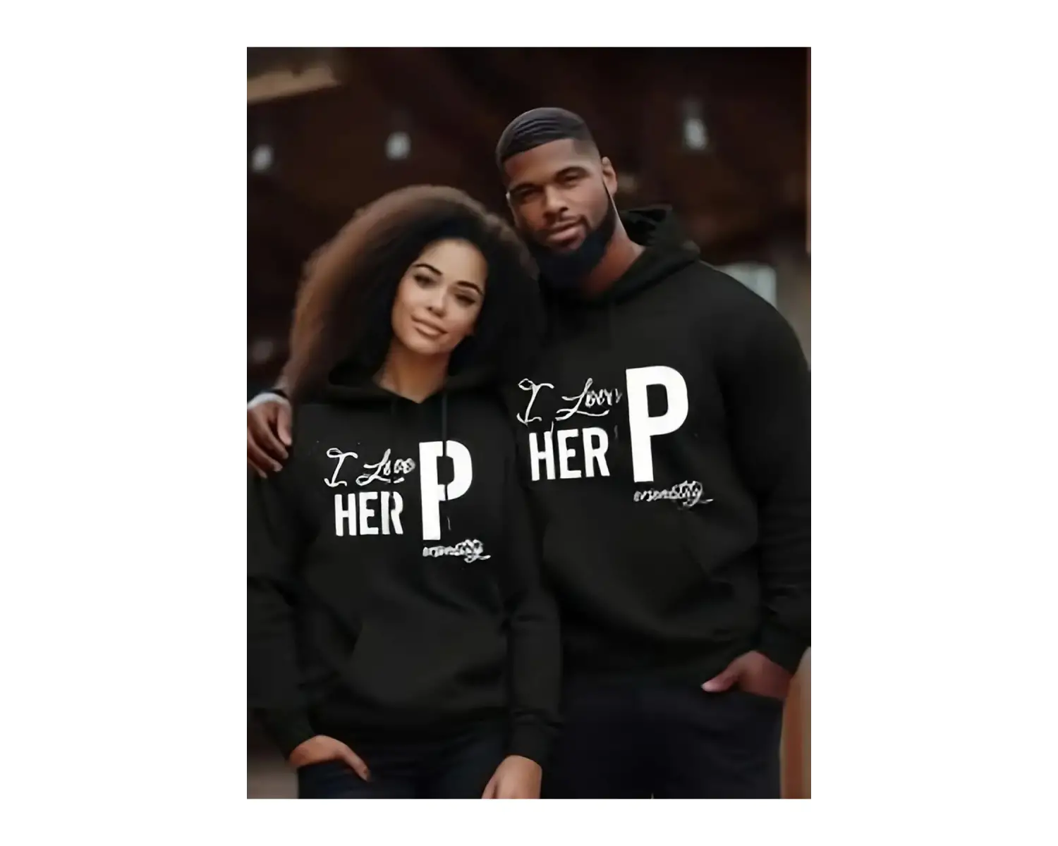 Siyah Kapşonlu Sweatshirt Çift Sevgili Kombinleri Couple Clothing