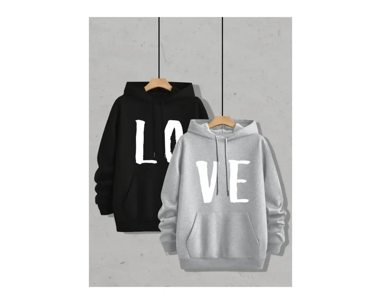 Siyah Kapşonlu Sweatshirt Çift Sevgili Kombinleri Couple Clothing