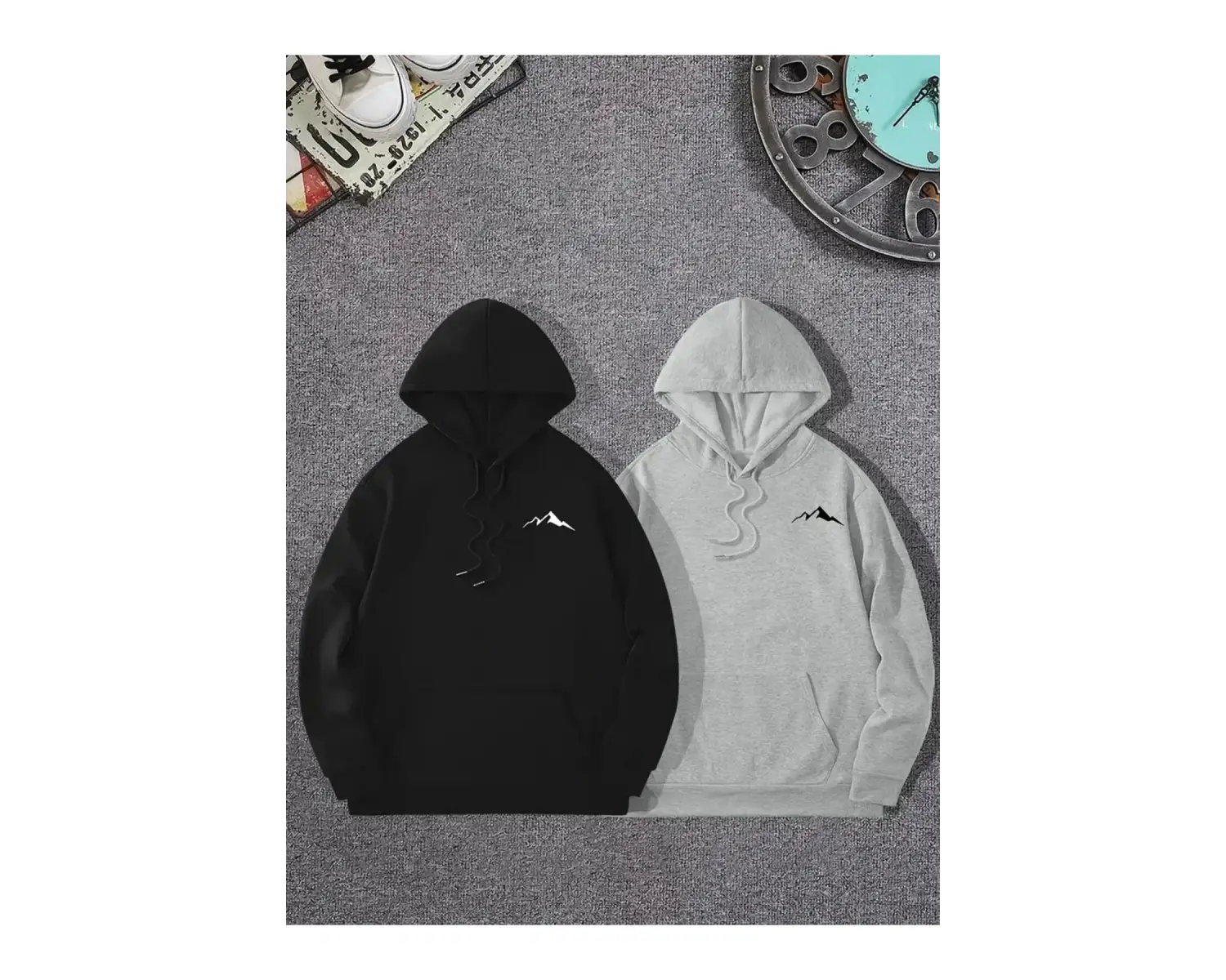 Siyah Kapşonlu Sweatshirt Çift Sevgili Kombinleri Couple Clothing