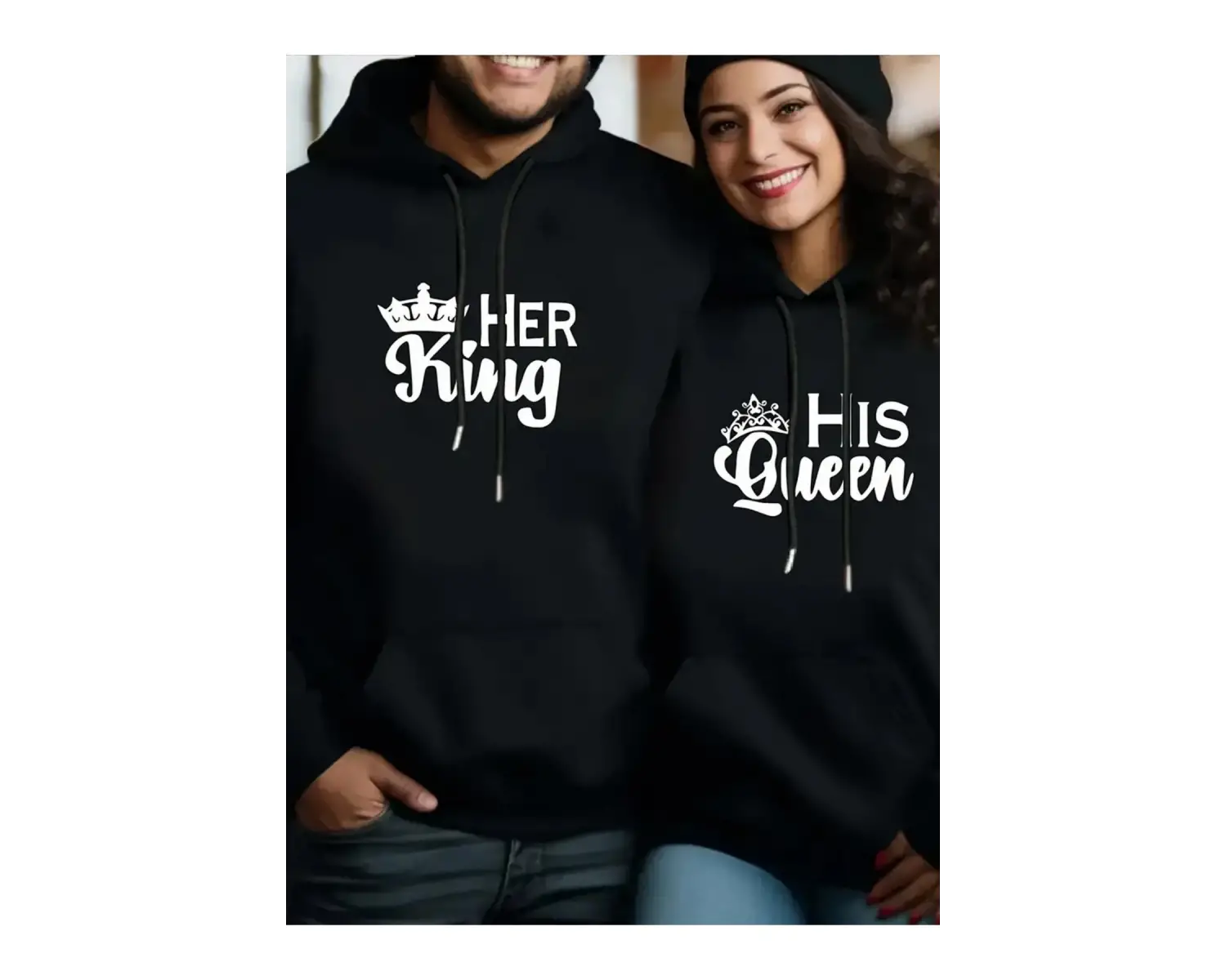 Siyah Kapşonlu Sweatshirt Çift Sevgili Kombinleri Couple Clothing