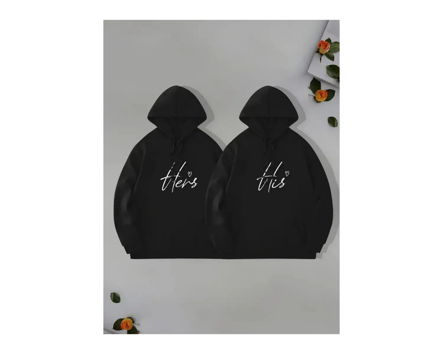 Siyah Kapşonlu Sweatshirt Çift Sevgili Kombinleri Couple Clothing