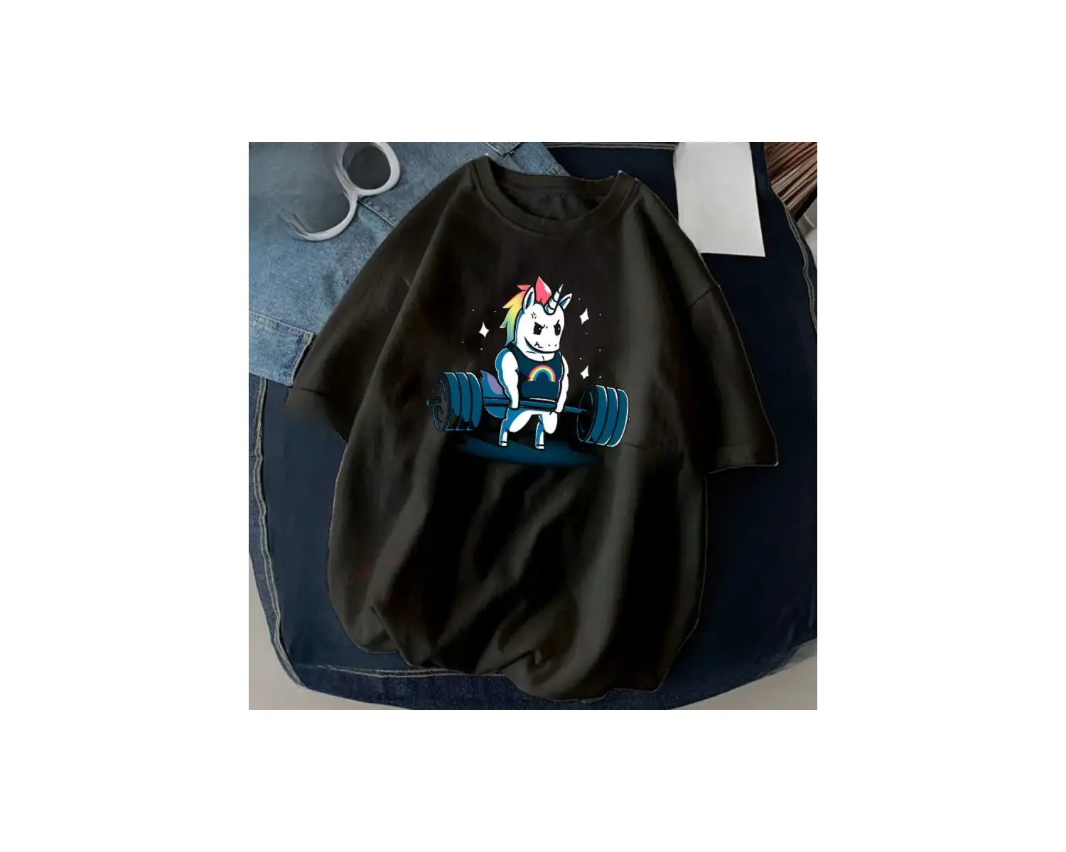 Siyah Kedi Halter baskılı Çalışma Komik Spor Salonu Tasarım Etiket Grafik li T