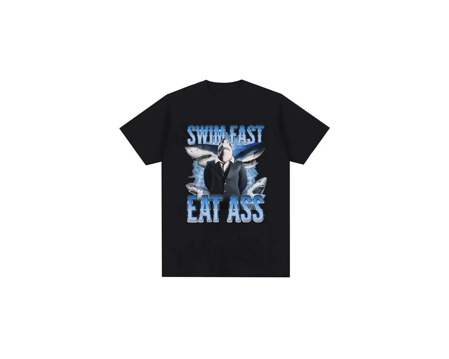 Siyah Komik Balık Diyagramı Meme Grafik Retro