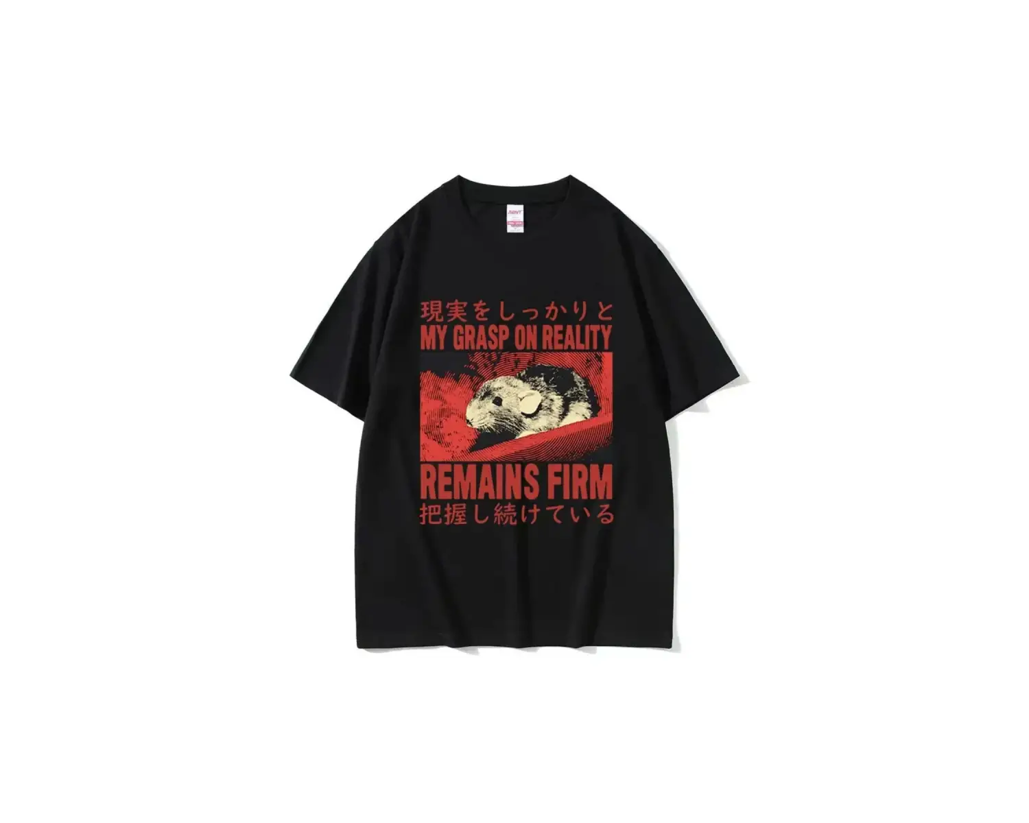 Siyah Komik Peynir Yiyen Makinesi Japon Sıçan Grafik ler Vintage